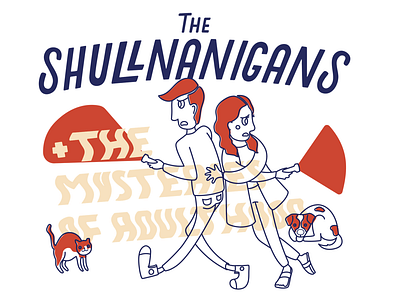 Shullnanigans - Color 1 band family illustration lettering line art mystery team tshirt design