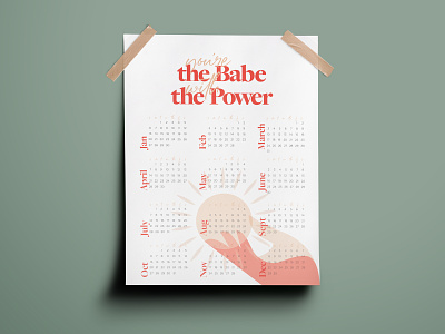 Babe With The Power 2019 Calendar 2019 babe with the power coral green illustration labyrinth