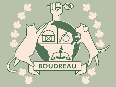 Boudreau Crest Vector Sketch design family illustration logo vector