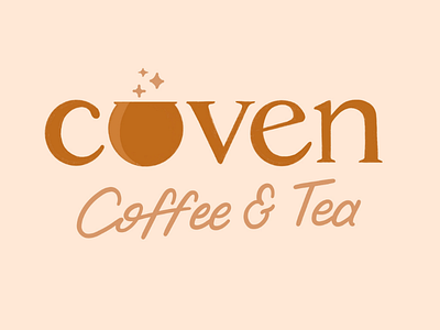 Coven Coffee & Tea brand sketch coffee coven coffee halloween lockup logo sketch procreate sketch tea