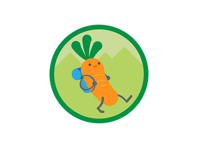 Happy Mountaineer Carrot Logo