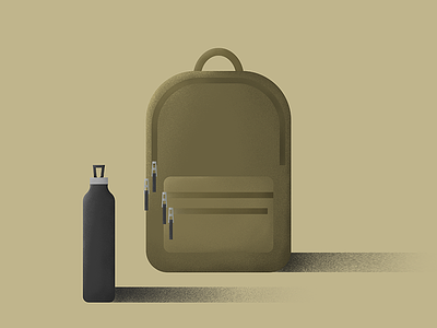 Everyday Objects - 01 - Backpack 2d badge flat graphic design icon illustration logo vector