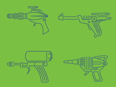 Rayguns sci fi rayguns icons science fiction vector illustration