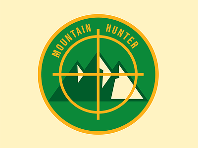 Mountain hunter patch badge hike hunter moutains nature patch vector
