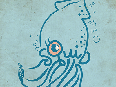 Squid Lettering blue lettering ocean sea squid texture