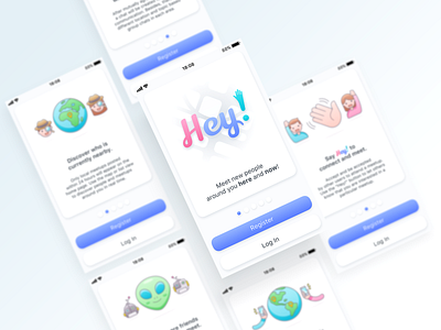 Hey! ･ User Interface 2d app application chat colors design hey! interface ios location location based meet meetup product product design ui user interface user interface design ux walkthrough