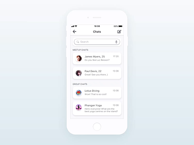 Hey! ･ High-Fidelity Prototype animation app application chat create group chat flinto group chat group chat creation hey! high fidelity high fidelity prototype interface location based meetup product design product design prototype prototype prototype animation ui ux