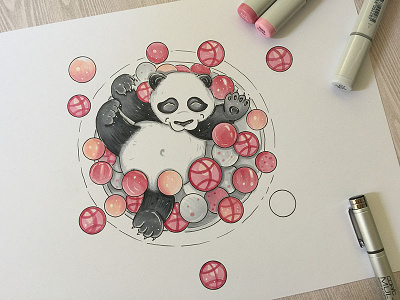 Enjoy Panda art copic illustration markers panda sketch