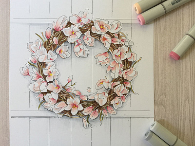 Spring Wreath Sketch