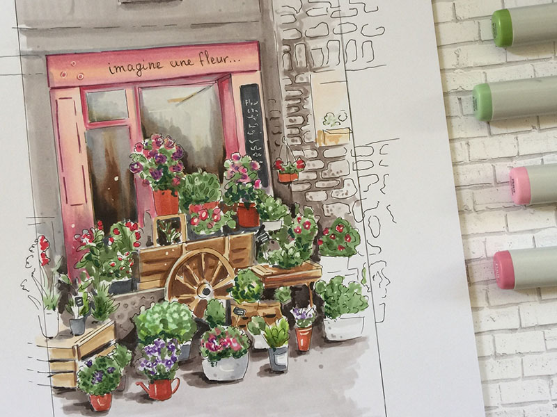 Flower Shop Sketch by Anastasia on Dribbble