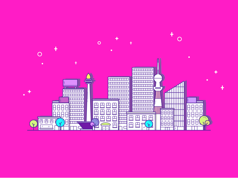 City at Night purple tokyo monas landscape city