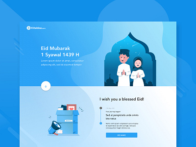 Kitabisa Ramadan Microsite blue campaign eid eid mubarak illustration islam love moslem people ramadan