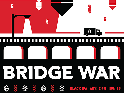 Bridge War Poster beer bridge hops propaganda screen print war