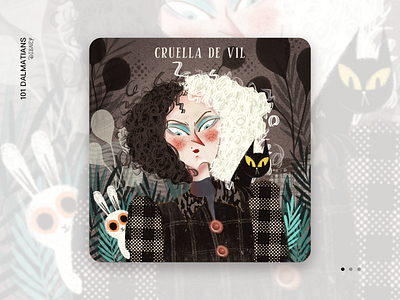 Cruella 101 dalmatians cartoon cruella design disney pattern