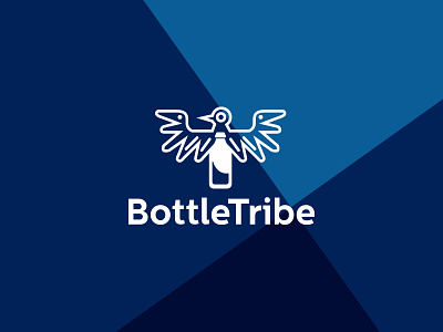 BottleTribe bird blue branding company dean birim design flat liquor logo logomark tribe va studio va studio396 vector