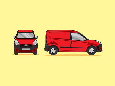 red van design flat illustration red transportation van vector vehicle