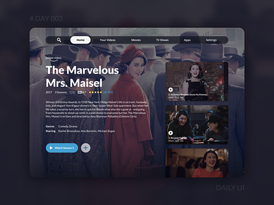Daily UI 003 - Smart TV UI for Amazon Prime Video