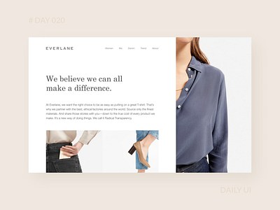 Daily UI 020 - Everlane About Page Redesign