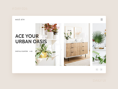 Daily UI 026 - West Elm Plants Collection Webpage