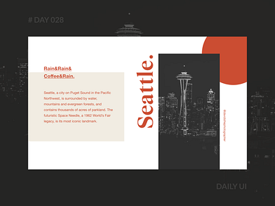 Daily UI 028 - To Seattle Web Design color concept dailyui digital ecommerce font homepage layout magazine photography seattle web webdesign
