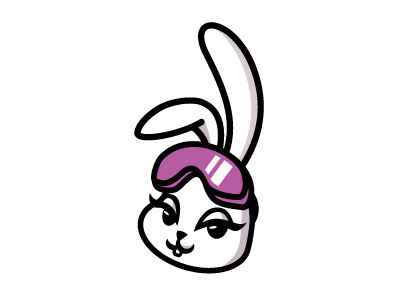 Ski Bunny cute fun illustrator logo mascot modern simple