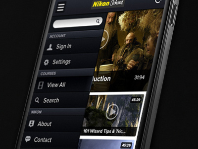 Video App UI android app graphic design iphone menu mobile navigation nexus phone textures ui video