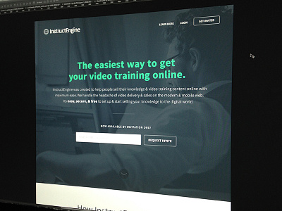 InstructEngine branding clean flat form homepage interface landing page minimal ui web web design web site