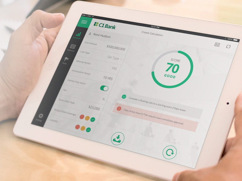 SmartLoanExpress iPad App ui mobile app clean ipad flat minimal banking financial simple fintech calculator