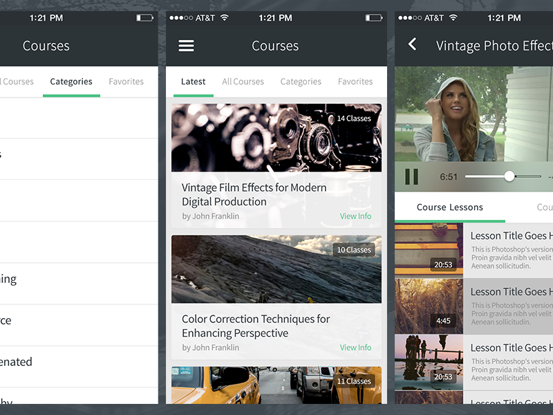 Instruct Engine iOS education mobile training video ios iphone app flat ui