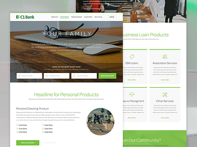 C1 Bank Website - Internals banking fintech flat responsive ui web website white