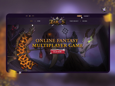 Zaros design flat games design mmo games ui ux web website