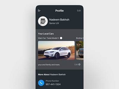 Sparkle Profile about car profile sparkle ui ux