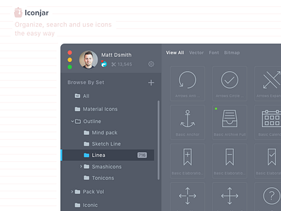 Iconjar [redesign] app geticonjar iconjar icons organize sketch ui ux