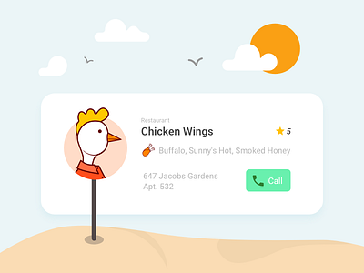 Chicken Wings - #dailyui 009 chicken empty space ios pin new place place ui ux wings