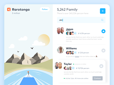 Family Search add colors family filter illustration island like search ui ux visual