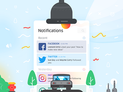 Notification colors android bell colors ios list mobile notification redesign ui ux