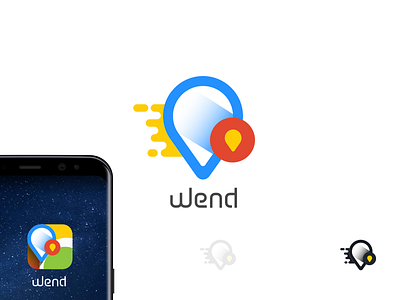 Wend App Logo android app app icon brand icon ios logo typography vector wend