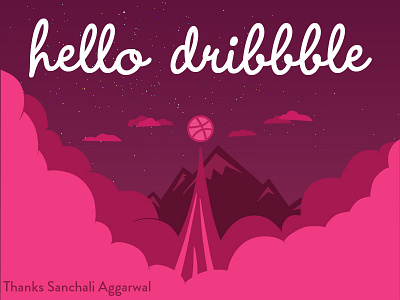 Hello dribbble! debute dribbble first shot illustration