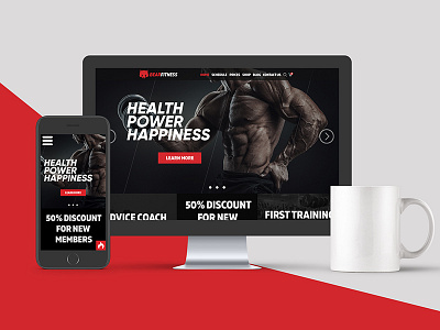 Bear Fitness Landing fitness gray gym homepage landing photoshop red web design