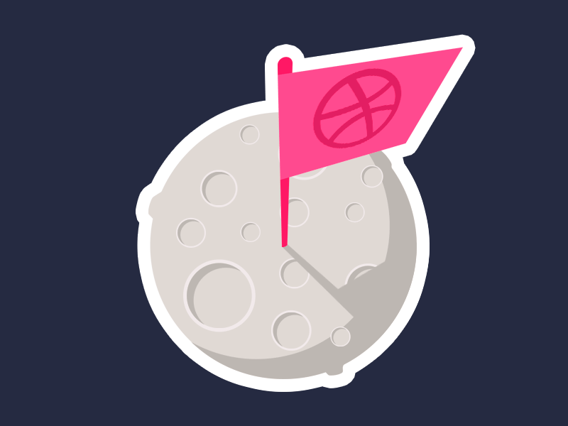 Dribbble Moon animation ball dribbble flag moon planet playoff stars sticker