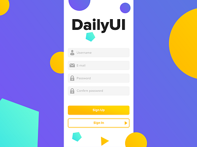 Daily UI challenge #001 — Sign Up app challenge dailyui form sign in sign up ui