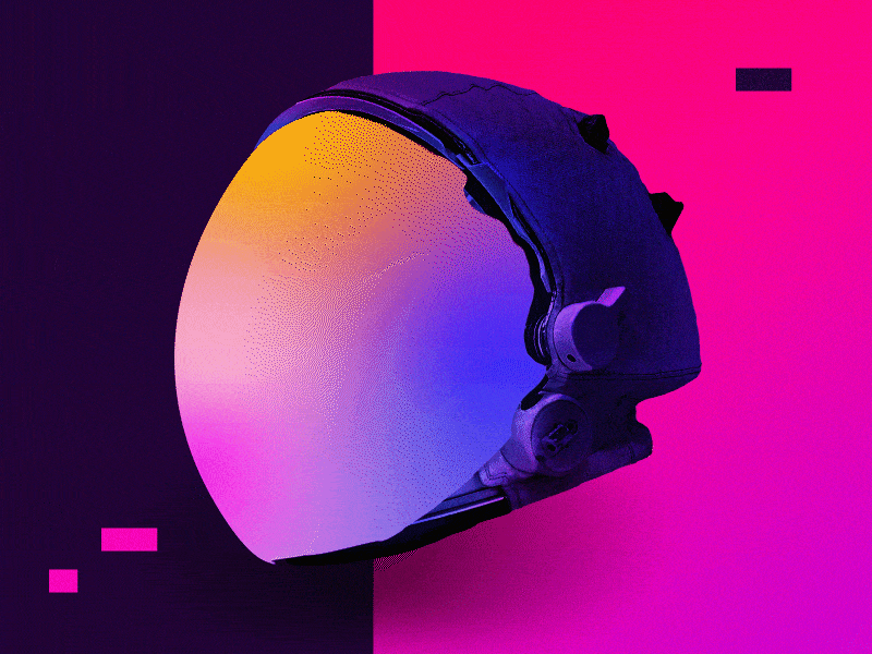 Space helmet abstract after effects animation colorful dark design gif gradient helmet illustration photoshop pink space