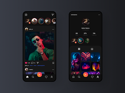 Instagram Redesign Visual Concept Night Mode