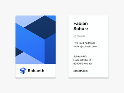 Schaeth Business Cards blue brand branding business business cards corporate icon logo logodesign pattern typography