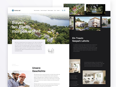 Homepage for Real Estate Website black white clean corporate flat gallery housing images living nature real estate real estate branding simple web website
