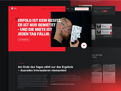 Homepage for Coach coaching dark dark theme dark ui home home page homepage landing landingpage layout page pages red screen ui web web design webdesign website website design