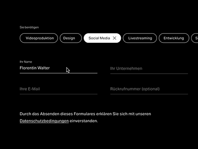 Contact Form Exploration black and white black white chips contact contact form contact page contact us dark form forms inputs modern questions select services simple tags web webdesign website