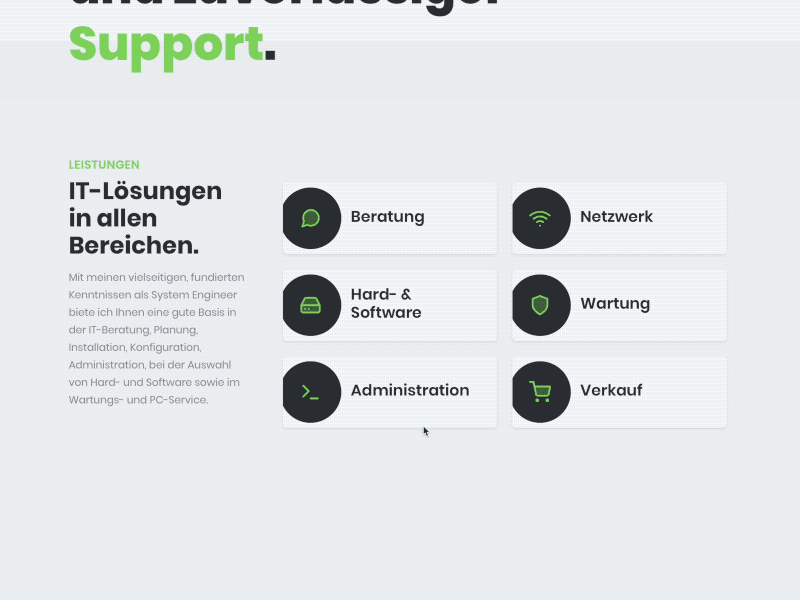 Services Section for Landing Page