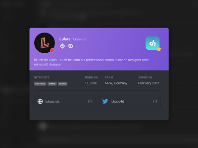 Daily UI Challenge #006 - Discord User Profile