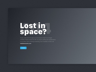 Daily UI Challenge #008 - 404 Page 404 404 error 404 page app dailyui dailyui challenge dark dark blue lost space ui ux website website banner